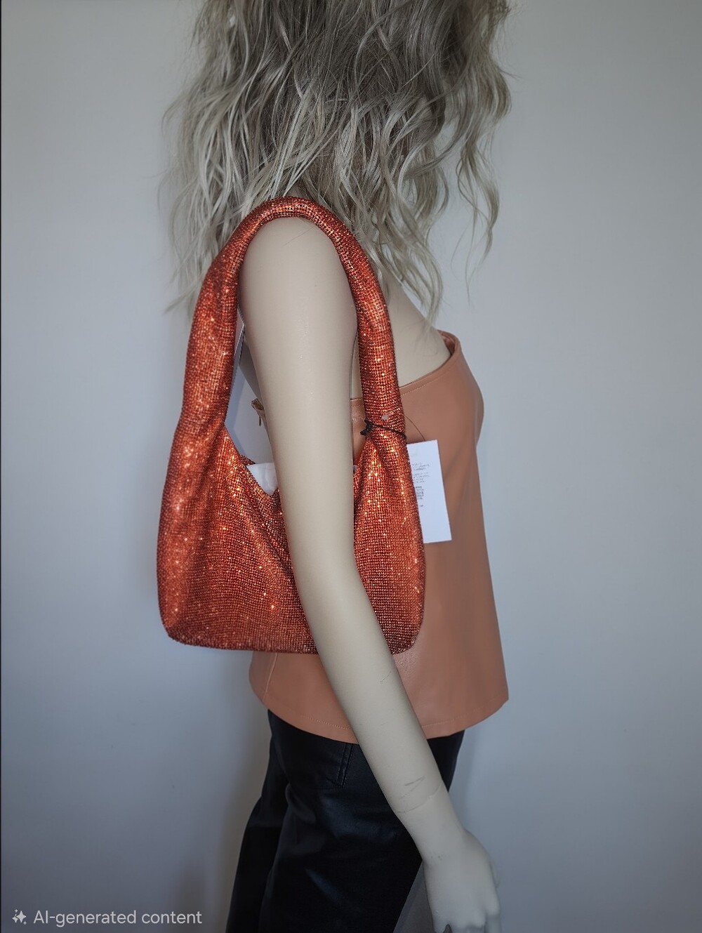 KARA Orange Mesh bag, date night, holidays, slouchy, sparkly, concert, festival